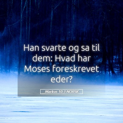 Picture 05 - Markus 10:3 NORSK - Han svarte og sa til dem: Hvad har Moses - Bible Verse Picture