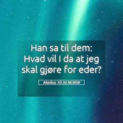 Picture 05 - Markus 10:36 NORSK - Han sa til dem: Hvad vil I da at jeg skal gjøre - Bible Verse Picture