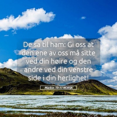 Picture 05 - Markus 10:37 NORSK - De sa til ham: Gi oss at den ene av oss må sitte - Bible Verse Picture