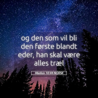 Picture 05 - Markus 10:44 NORSK - og den som vil bli den første blandt eder, han - Bible Verse Picture