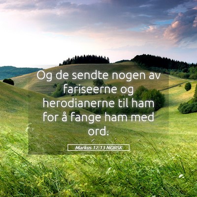 Picture 05 - Markus 12:13 NORSK - Og de sendte nogen av fariseerne og herodianerne - Bible Verse Picture