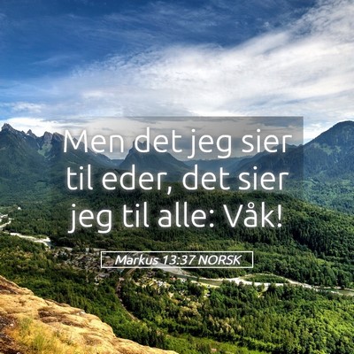 Picture 05 - Markus 13:37 NORSK - Men det jeg sier til eder, det sier jeg til alle: - Bible Verse Picture