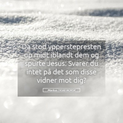 Picture 05 - Markus 14:60 NORSK - Da stod ypperstepresten op midt iblandt dem og - Bible Verse Picture