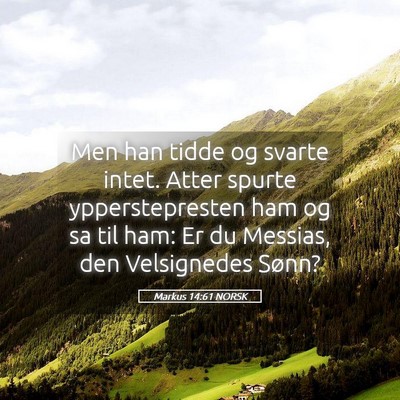 Picture 05 - Markus 14:61 NORSK - Men han tidde og svarte intet. Atter spurte - Bible Verse Picture