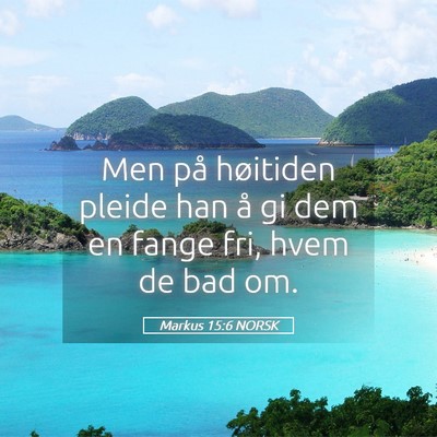 Picture 05 - Markus 15:6 NORSK - Men på høitiden pleide han å gi dem en fange - Bible Verse Picture