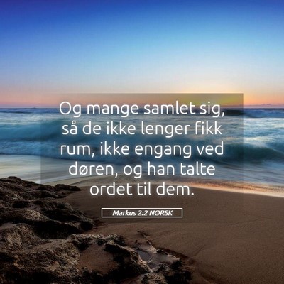 Picture 05 - Markus 2:2 NORSK - Og mange samlet sig, så de ikke lenger fikk rum, - Bible Verse Picture