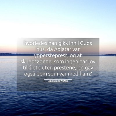 Picture 05 - Markus 2:26 NORSK - hvorledes han gikk inn i Guds hus, da Abjatar var - Bible Verse Picture