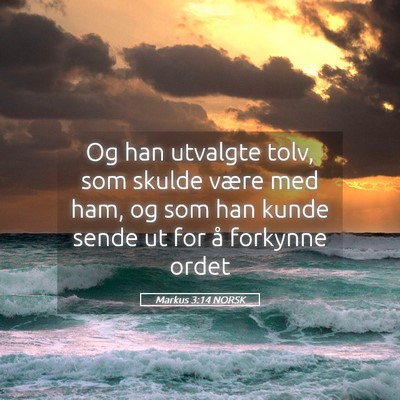 Picture 05 - Markus 3:14 NORSK - Og han utvalgte tolv, som skulde være med ham, - Bible Verse Picture