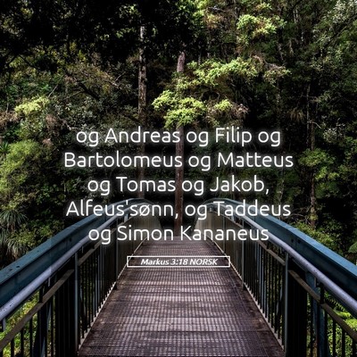 Picture 05 - Markus 3:18 NORSK - og Andreas og Filip og Bartolomeus og Matteus og - Bible Verse Picture