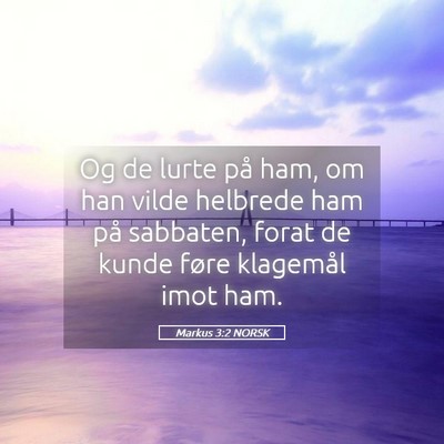 Picture 05 - Markus 3:2 NORSK - Og de lurte på ham, om han vilde helbrede ham - Bible Verse Picture