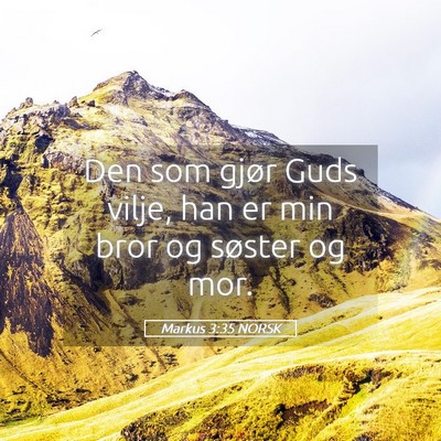 Picture 05 - Markus 3:35 NORSK - Den som gjør Guds vilje, han er min bror og - Bible Verse Picture