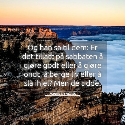 Picture 05 - Markus 3:4 NORSK - Og han sa til dem: Er det tillatt på sabbaten å - Bible Verse Picture