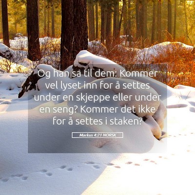 Picture 05 - Markus 4:21 NORSK - Og han sa til dem: Kommer vel lyset inn for å - Bible Verse Picture