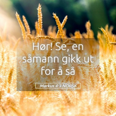 Picture 05 - Markus 4:3 NORSK - Hør! Se, en såmann gikk ut for å - Bible Verse Picture