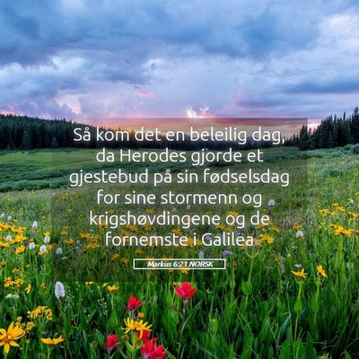 Picture 05 - Markus 6:21 NORSK - Så kom det en beleilig dag, da Herodes gjorde et - Bible Verse Picture