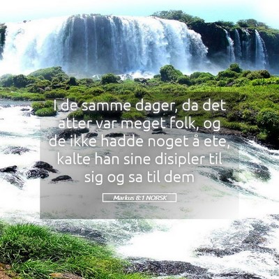Picture 05 - Markus 8:1 NORSK - I de samme dager, da det atter var meget folk, og - Bible Verse Picture