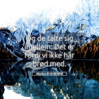 Picture 05 - Markus 8:16 NORSK - Og de talte sig imellem: Det er fordi vi ikke har - Bible Verse Picture