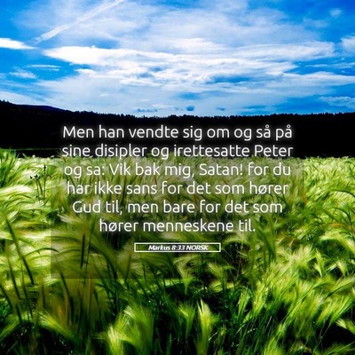 Picture 05 - Markus 8:33 NORSK - Men han vendte sig om og så på sine disipler og - Bible Verse Picture