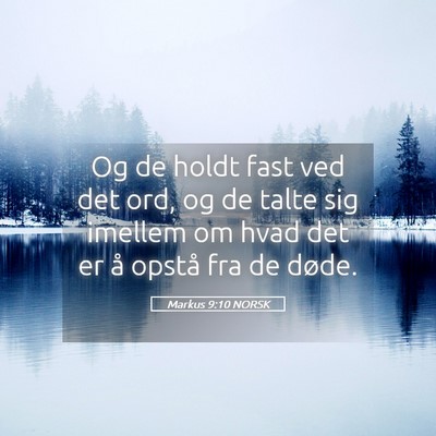 Picture 05 - Markus 9:10 NORSK - Og de holdt fast ved det ord, og de talte sig - Bible Verse Picture