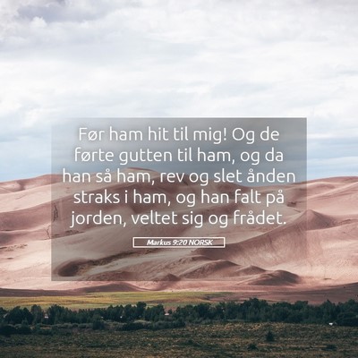 Picture 05 - Markus 9:20 NORSK - Før ham hit til mig! Og de førte gutten til - Bible Verse Picture