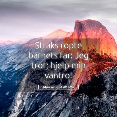 Picture 05 - Markus 9:24 NORSK - Straks ropte barnets far: Jeg tror; hjelp min - Bible Verse Picture