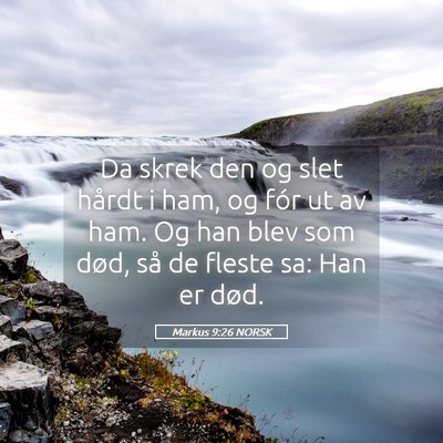 Picture 05 - Markus 9:26 NORSK - Da skrek den og slet hårdt i ham, og fór ut av - Bible Verse Picture