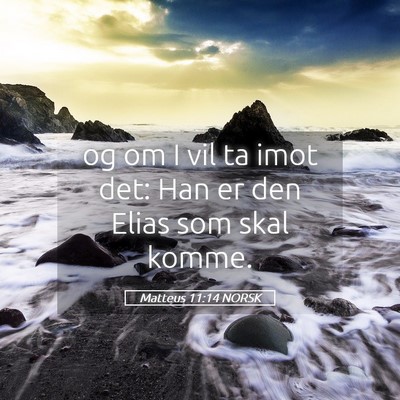 Picture 05 - Matteus 11:14 NORSK - og om I vil ta imot det: Han er den Elias som - Bible Verse Picture