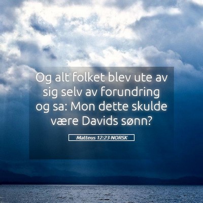 Picture 05 - Matteus 12:23 NORSK - Og alt folket blev ute av sig selv av forundring - Bible Verse Picture