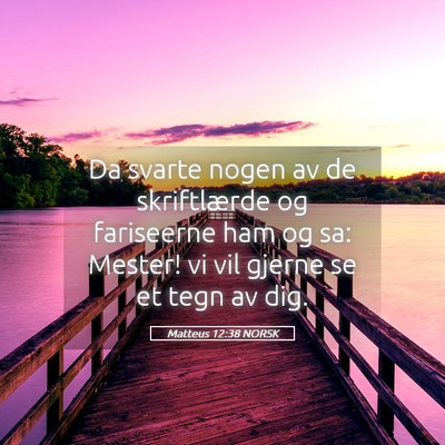 Picture 05 - Matteus 12:38 NORSK - Da svarte nogen av de skriftlærde og fariseerne - Bible Verse Picture
