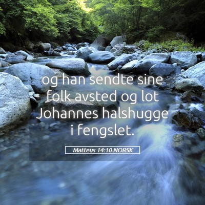 Picture 05 - Matteus 14:10 NORSK - og han sendte sine folk avsted og lot Johannes - Bible Verse Picture