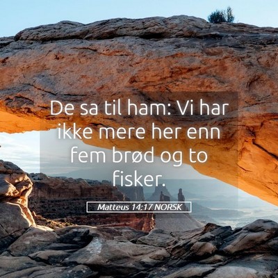 Picture 05 - Matteus 14:17 NORSK - De sa til ham: Vi har ikke mere her enn fem brød - Bible Verse Picture
