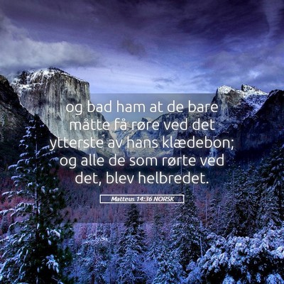 Picture 05 - Matteus 14:36 NORSK - og bad ham at de bare måtte få røre ved det - Bible Verse Picture