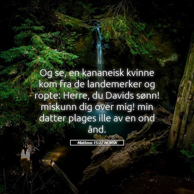 Picture 05 - Matteus 15:22 NORSK - Og se, en kananeisk kvinne kom fra de landemerker - Bible Verse Picture