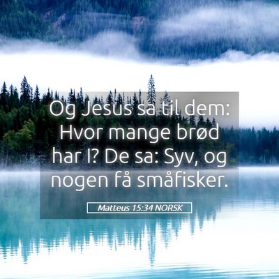 Picture 05 - Matteus 15:34 NORSK - Og Jesus sa til dem: Hvor mange brød har I? De - Bible Verse Picture