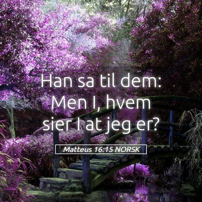 Picture 05 - Matteus 16:15 NORSK - Han sa til dem: Men I, hvem sier I at jeg - Bible Verse Picture