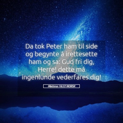 Picture 05 - Matteus 16:22 NORSK - Da tok Peter ham til side og begynte å - Bible Verse Picture