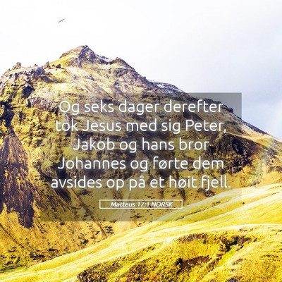 Picture 05 - Matteus 17:1 NORSK - Og seks dager derefter tok Jesus med sig Peter, - Bible Verse Picture