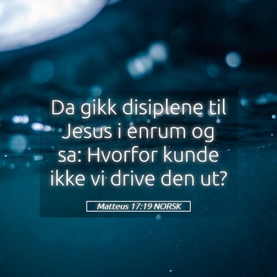 Picture 05 - Matteus 17:19 NORSK - Da gikk disiplene til Jesus i enrum og sa: - Bible Verse Picture