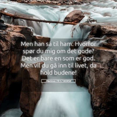 Picture 05 - Matteus 19:17 NORSK - Men han sa til ham: Hvorfor spør du mig om det - Bible Verse Picture
