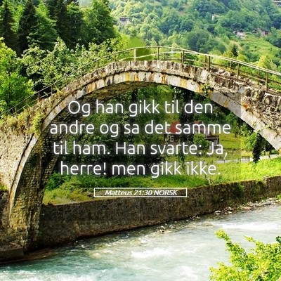 Picture 05 - Matteus 21:30 NORSK - Og han gikk til den andre og sa det samme til - Bible Verse Picture