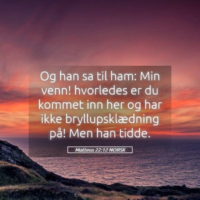 Picture 05 - Matteus 22:12 NORSK - Og han sa til ham: Min venn! hvorledes er du - Bible Verse Picture
