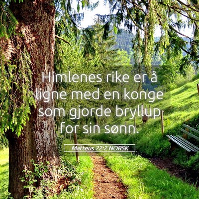 Picture 05 - Matteus 22:2 NORSK - Himlenes rike er å ligne med en konge som gjorde - Bible Verse Picture