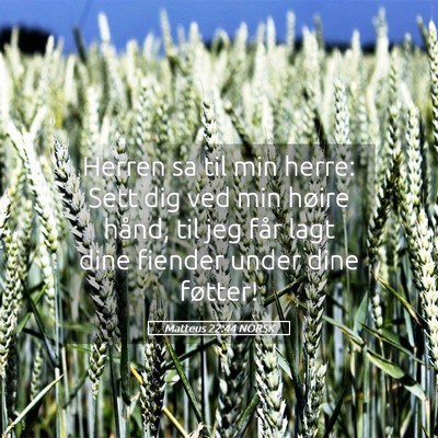 Picture 05 - Matteus 22:44 NORSK - Herren sa til min herre: Sett dig ved min høire - Bible Verse Picture