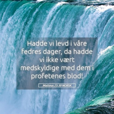 Picture 05 - Matteus 23:30 NORSK - Hadde vi levd i våre fedres dager, da hadde vi - Bible Verse Picture