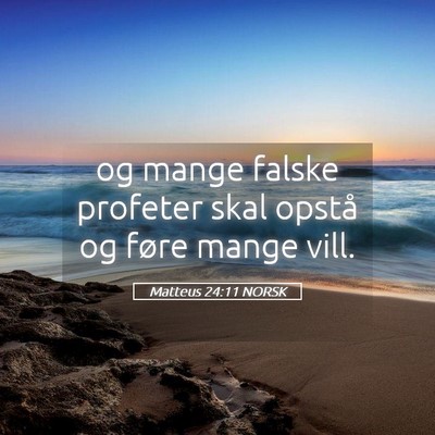 Picture 05 - Matteus 24:11 NORSK - og mange falske profeter skal opstå og føre - Bible Verse Picture