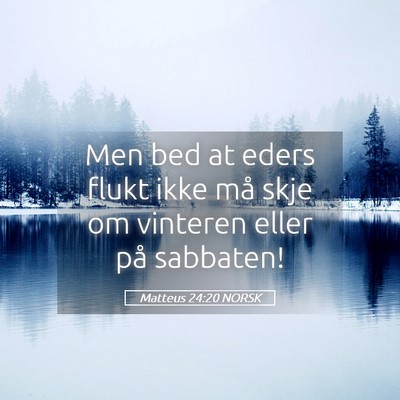 Picture 05 - Matteus 24:20 NORSK - Men bed at eders flukt ikke må skje om vinteren - Bible Verse Picture