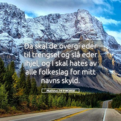 Picture 05 - Matteus 24:9 NORSK - Da skal de overgi eder til trengsel og slå eder - Bible Verse Picture