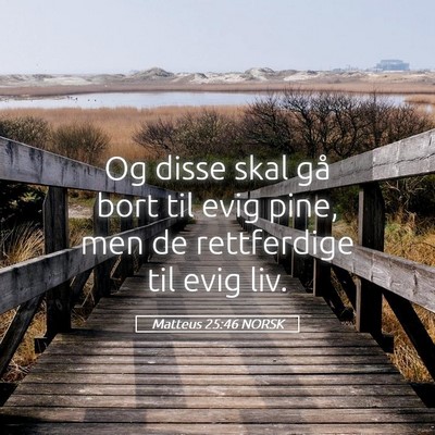 Picture 05 - Matteus 25:46 NORSK - Og disse skal gå bort til evig pine, men de - Bible Verse Picture