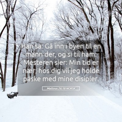 Picture 05 - Matteus 26:18 NORSK - Han sa: Gå inn i byen til en mann der, og si til - Bible Verse Picture