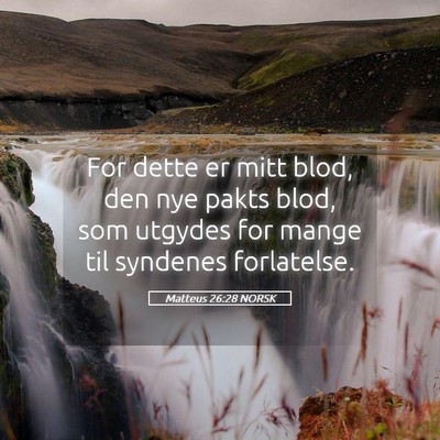 Picture 05 - Matteus 26:28 NORSK - For dette er mitt blod, den nye pakts blod, som - Bible Verse Picture
